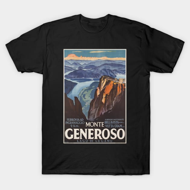 Monte Generoso, Travel Poster T-Shirt by BokeeLee